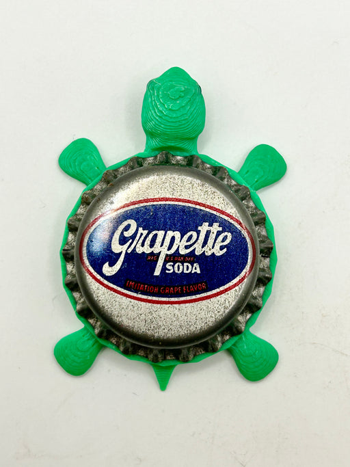 Grapette Soda - Bottle Cap Magnet Turtle Shell Shocked Art
