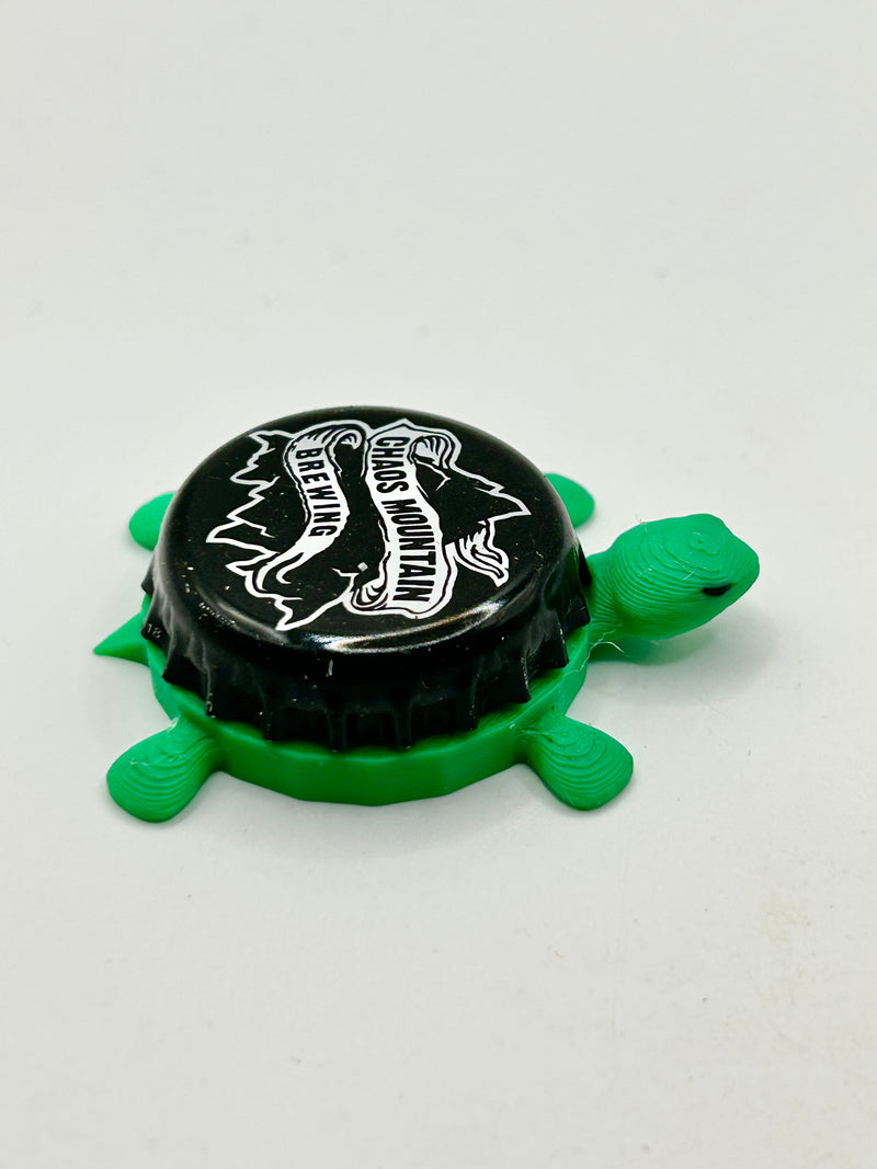 Chaos Mountain Brewing - Bottle Cap Magnet Turtle Shell Shocked Art
