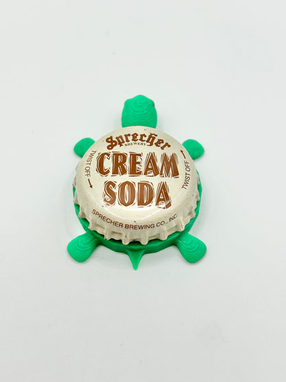 Sprecher Cream Soda (Beige) - Bottle Cap Magnet Turtle Shell Shocked Art