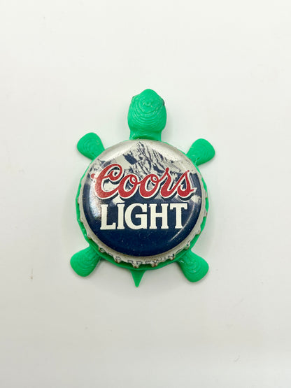 Coors Light (Vintage with Mountains, Red Text) - Bottle Cap Magnet Turtle Shell Shocked Art