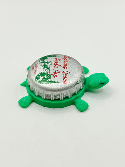 Spring Grove Soda Pop - Bottle Cap Magnet Turtle Shell Shocked Art