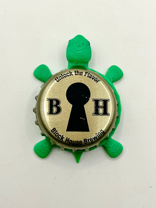 Block House Brewing - Bottle Cap Magnet Turtle