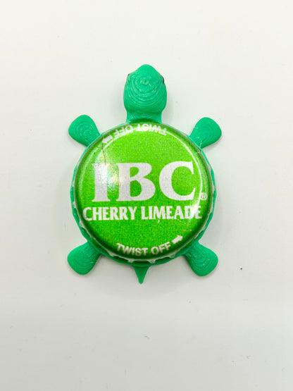 IBC Cherry Limeade Soda - Bottle Cap Magnet Turtle Shell Shocked Art