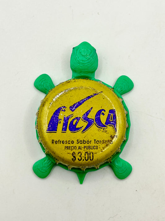 Fresca (International) - Bottle Cap Magnet Turtle Shell Shocked Art