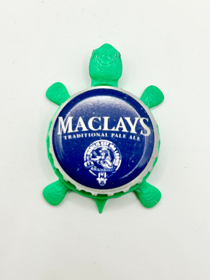 Maclays Pale Ale - Bottle Cap Magnet Turtle Shell Shocked Art