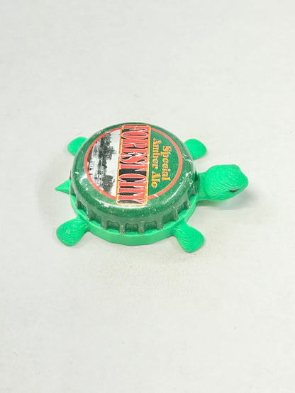 Forest City Special Amber Ale - Bottle Cap Magnet Turtle Shell Shocked Art