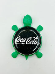 Coca Cola (Black) - Bottle Cap Magnet Turtle Shell Shocked Art