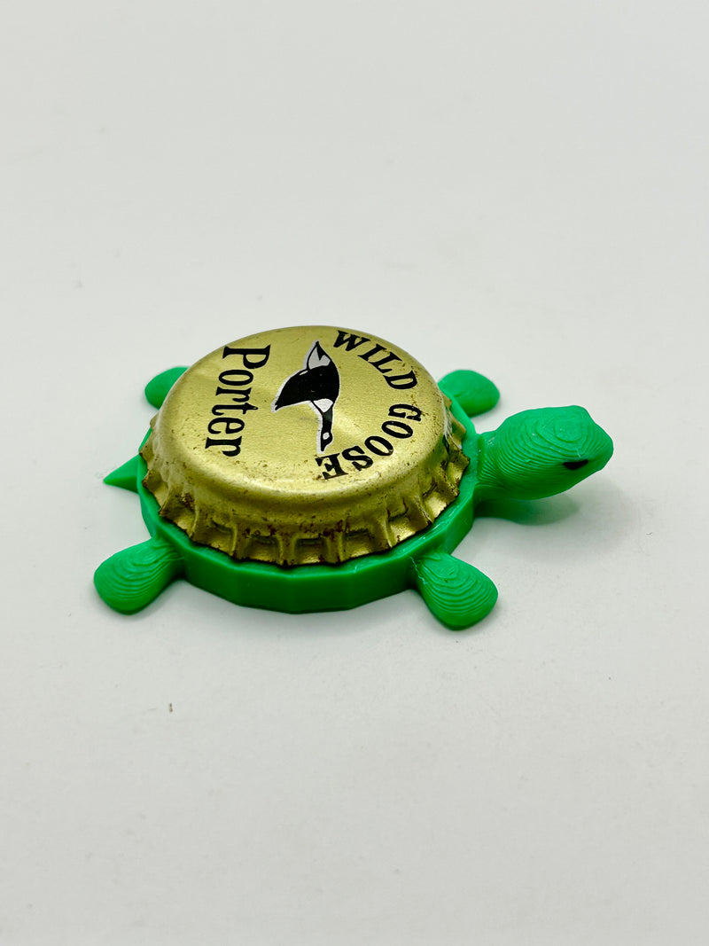 Wild Goose Porter - Bottle Cap Magnet Turtle Shell Shocked Art
