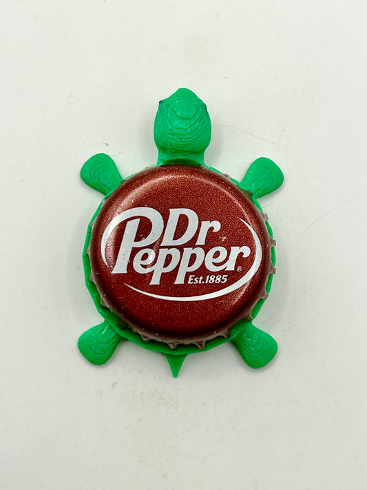 Dr Pepper Soda (Est 1885)- Bottle Cap Magnet Turtle Shell Shocked Art