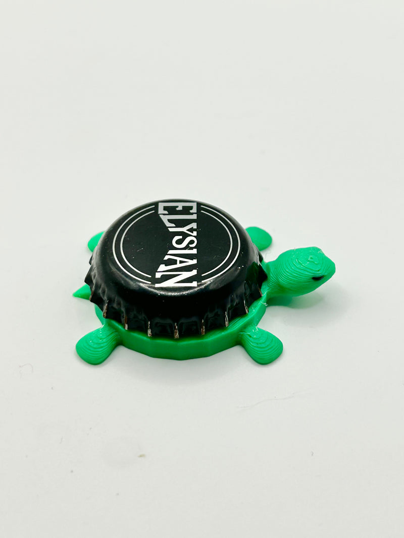 Elysian Brewing (Black & White) - Bottle Cap Magnet Turtle Shell Shocked Art