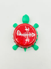 Flying Fish Brewery - Bottle Cap Magnet Turtle Shell Shocked Art