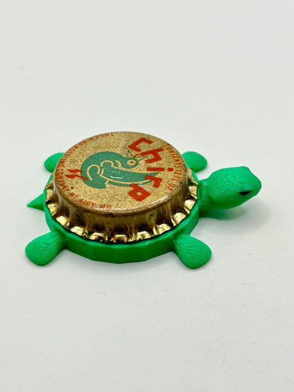 Chirp Soda - Bottle Cap Magnet Turtle Shell Shocked Art
