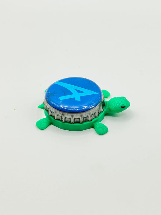 Aquarius (Blue A) - Bottle Cap Magnet Turtle