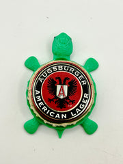 Augsburger American Lager - Bottle Cap Magnet Turtle Shell Shocked Art