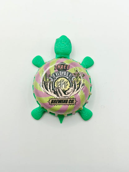 Three Floyds Brewing - Bottle Cap Magnet Turtle Shell Shocked Art