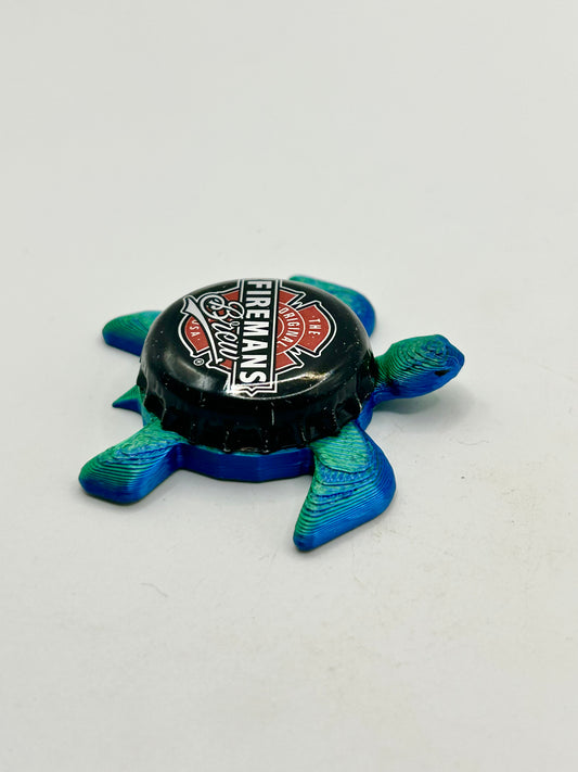 Fireman’s Brew - Sea Turtle Bottle Cap Magnet Shell Shocked Art