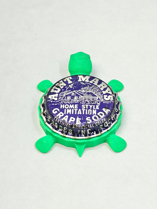 Aunt Mary’s Grape Soda (Vintage) - Bottle Cap Magnet Turtle