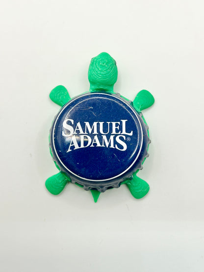 Sam Adams (Navy Blue) - Bottle Cap Magnet Turtle Shell Shocked Art
