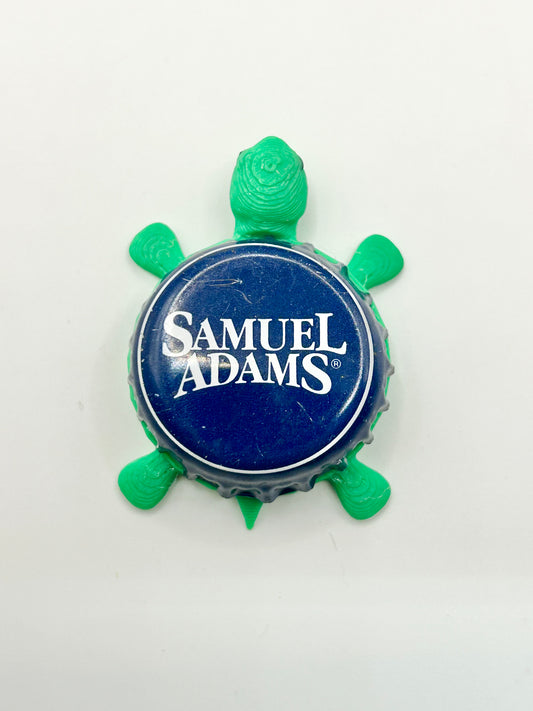 Sam Adams (Navy Blue) - Bottle Cap Magnet Turtle