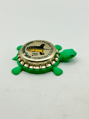 Rhino Chasers Beer (Yellow) - Bottle Cap Magnet Turtle Shell Shocked Art