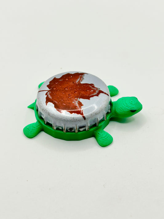 Molson (Red Leaf, White Background) - Bottle Cap Magnet Turtle