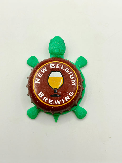 New Belgium Brewing (Vintage) - Bottle Cap Magnet Turtle Shell Shocked Art