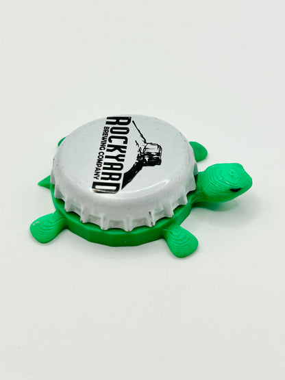 Rockyard Brewing - Bottle Cap Magnet Turtle Shell Shocked Art