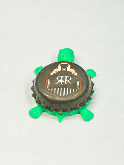 Rusty Rail Brewing - Bottle Cap Magnet Turtle Shell Shocked Art