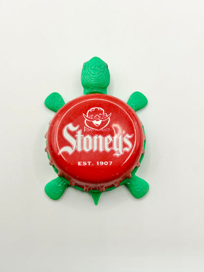Stoney’s Beer - Bottle Cap Magnet Turtle Shell Shocked Art