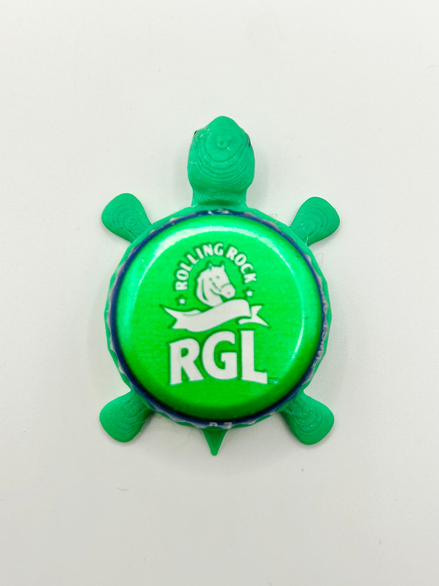 Rolling Rock RGL (Rock Green Light) - Bottle Cap Magnet Turtle