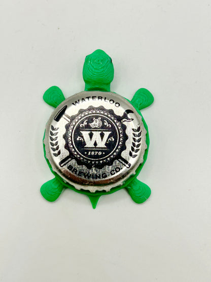 Waterloo Brewing - Bottle Cap Magnet Turtle Shell Shocked Art