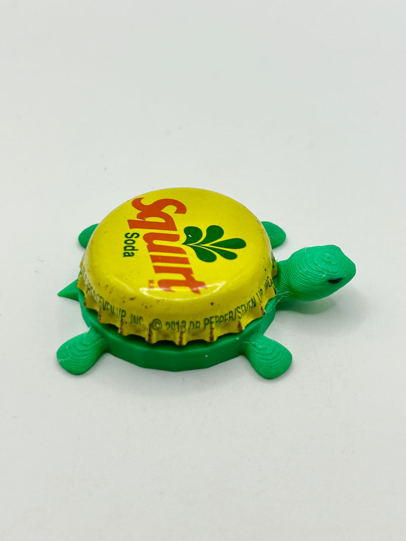 Squirt Soda - Bottle Cap Magnet Turtle Shell Shocked Art