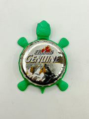 Labatt Genuine (Vintage) - Bottle Cap Magnet Turtle Shell Shocked Art