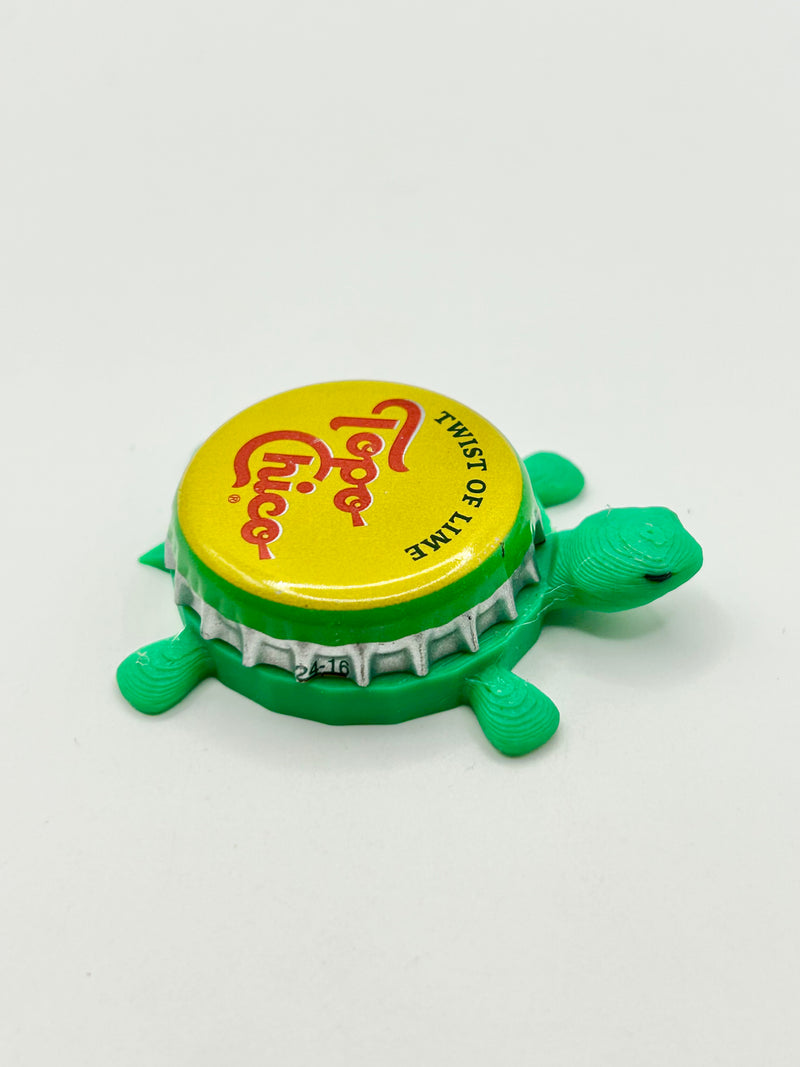 Topo Chico (Twist of Lime) - Bottle Cap Magnet Turtle Shell Shocked Art