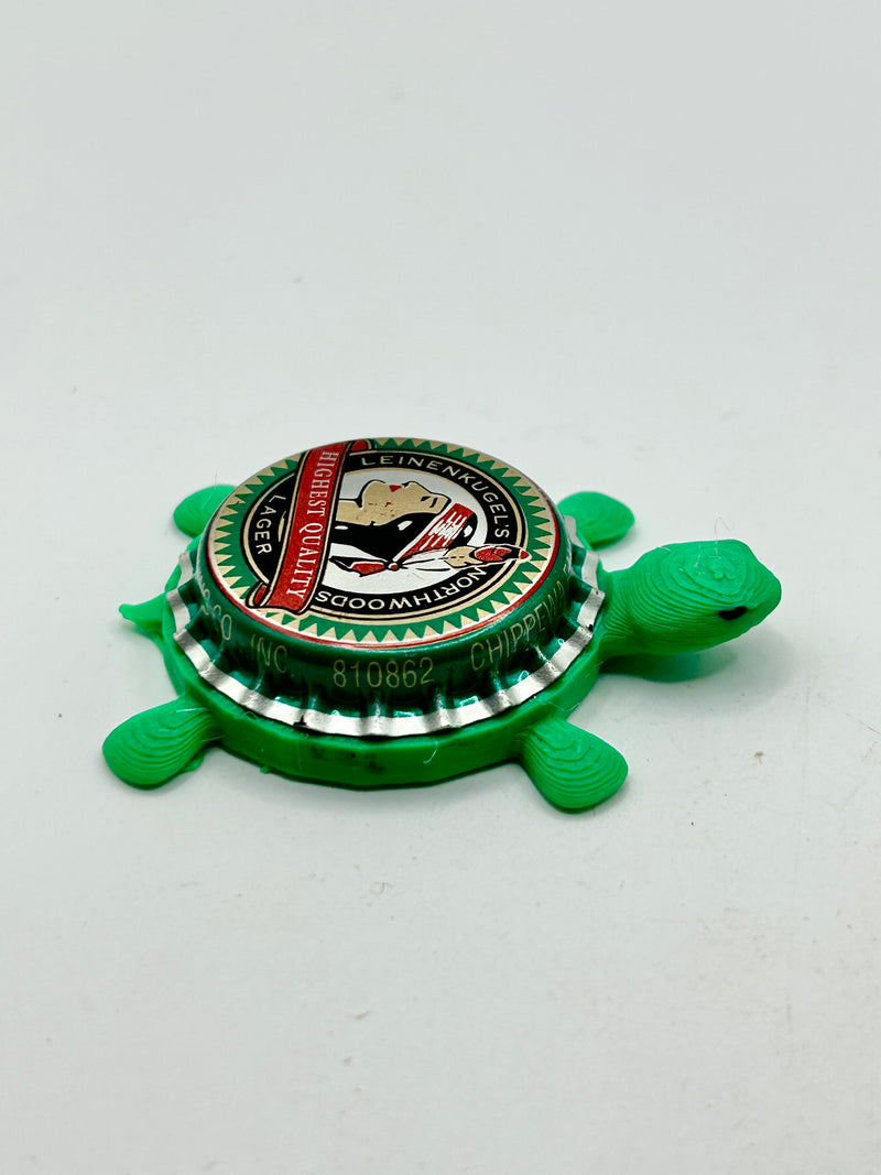 Leinenkugel's Lager (Native American) - Bottle Cap Magnet Turtle Shell Shocked Art