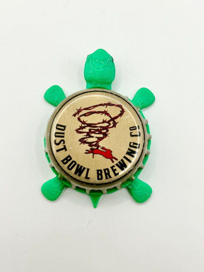 Dust Bowl Brewing - Bottle Cap Magnet Turtle Shell Shocked Art