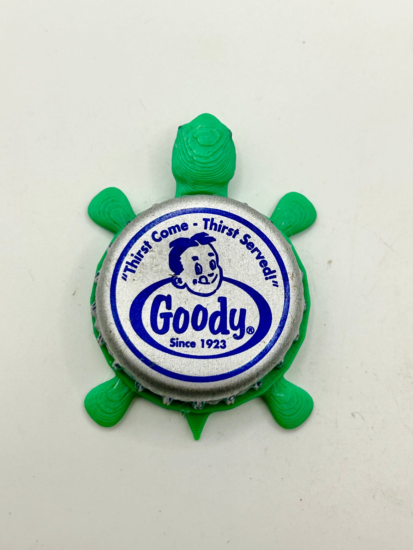 Goody Soda - Bottle Cap Magnet Turtle Shell Shocked Art