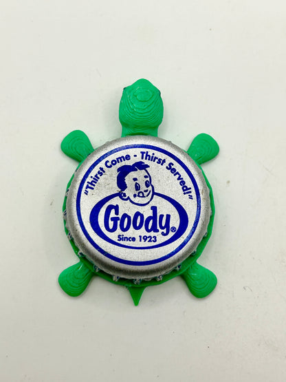 Goody Soda - Bottle Cap Magnet Turtle Shell Shocked Art