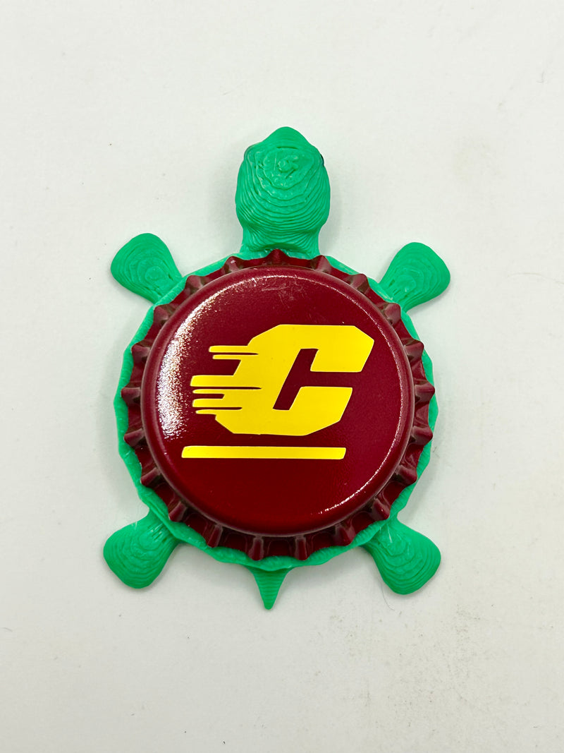 Central Michigan - Bottle Cap Magnet Turtle Shell Shocked Art