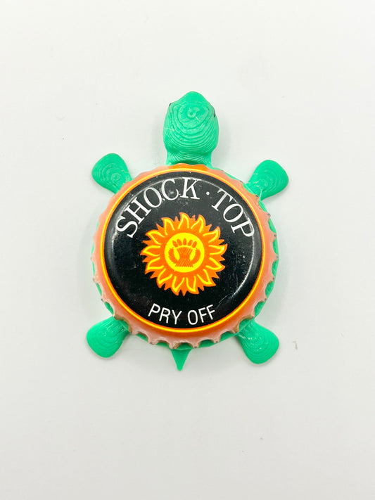 Shock Top Belgian White (Orange Vintage) - Bottle Cap Magnet Turtle