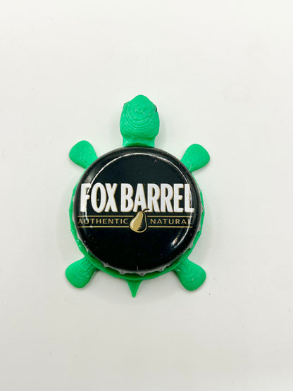 Fox Barrel Pear Cider - Bottle Cap Magnet Turtle Shell Shocked Art