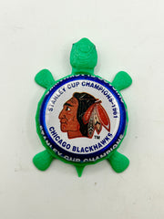 Chicago Blackhawks Stanley Cup Champions (1961) - Bottle Cap Magnet Turtle Shell Shocked Art