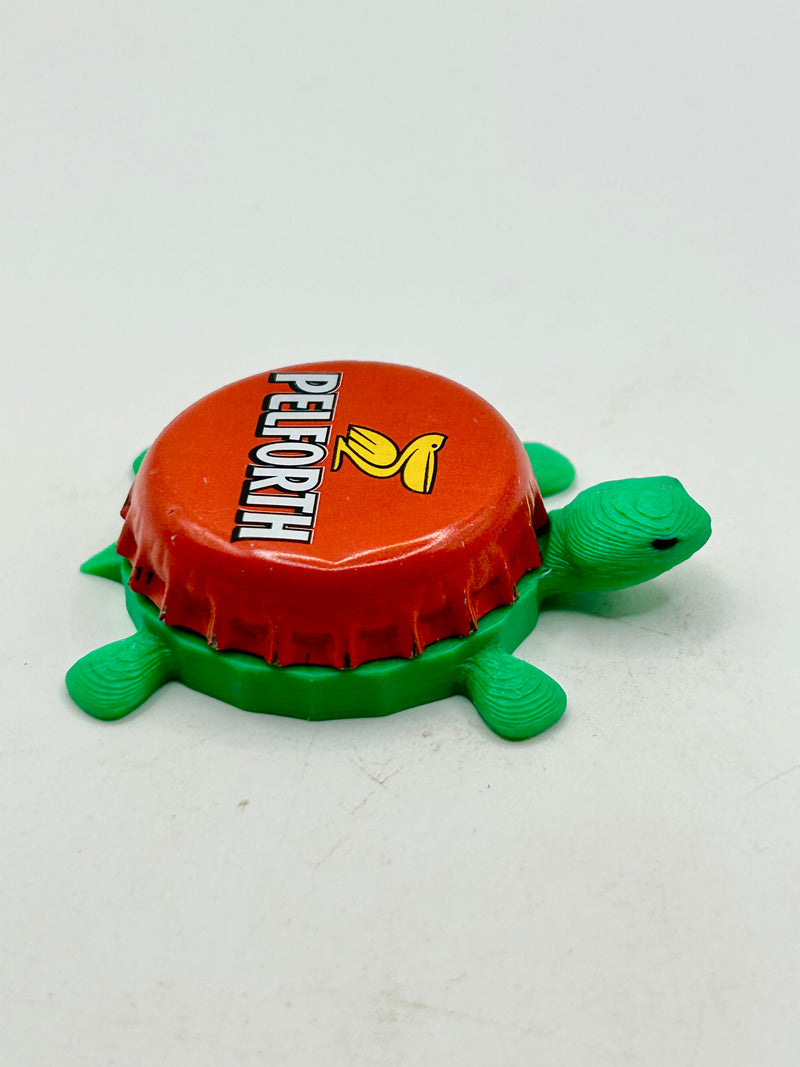 Pelforth Beer (Pelican) - Bottle Cap Magnet Turtle Shell Shocked Art