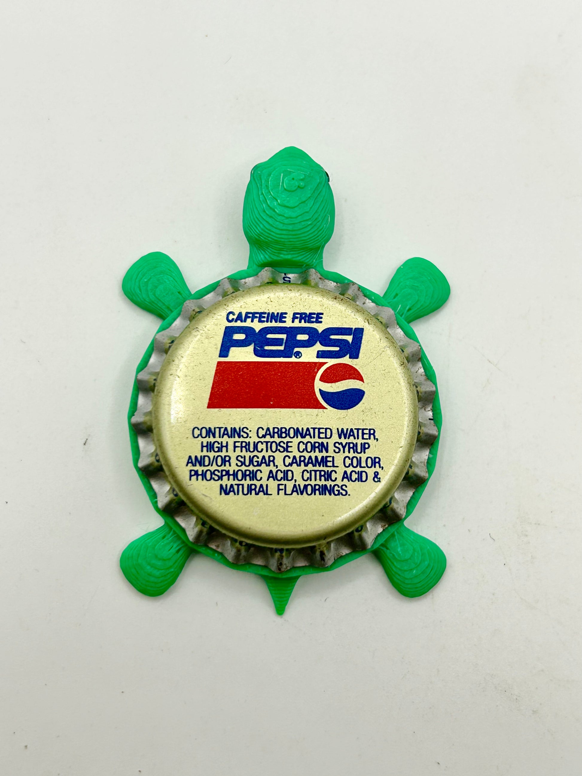 Pepsi (Caffeine Free) - Bottle Cap Magnet Turtle Shell Shocked Art