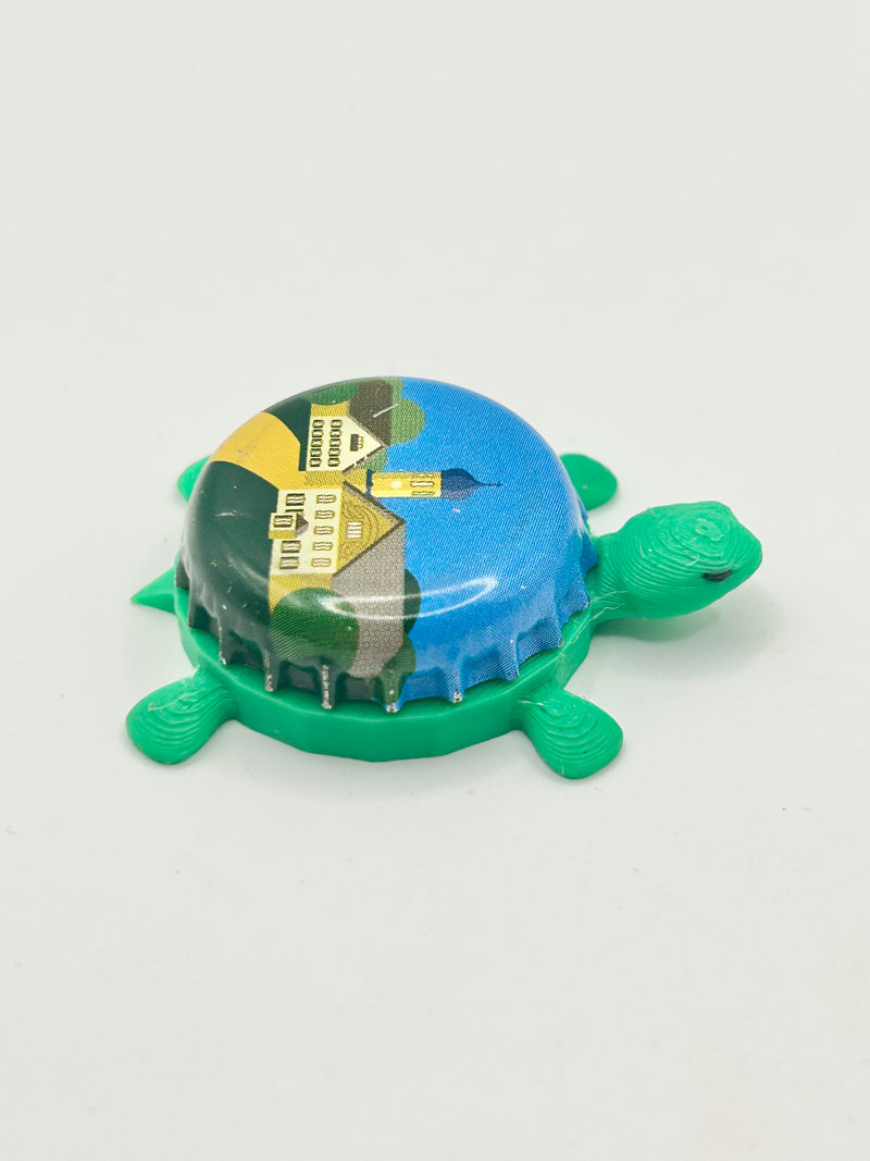 Ayinger Brewing - Bottle Cap Magnet Turtle Shell Shocked Art
