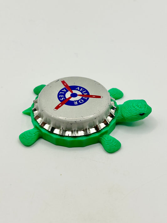 Aviator Ales  - Bottle Cap Magnet Turtle