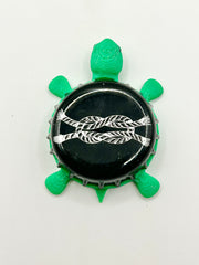 Thimble Island Brewing - Bottle Cap Magnet Turtle Shell Shocked Art