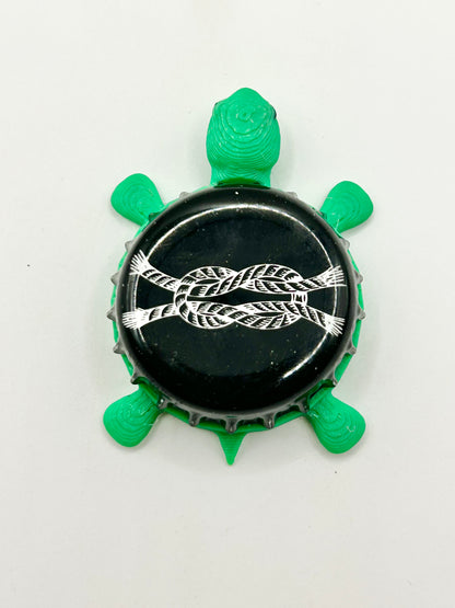 Thimble Island Brewing - Bottle Cap Magnet Turtle Shell Shocked Art