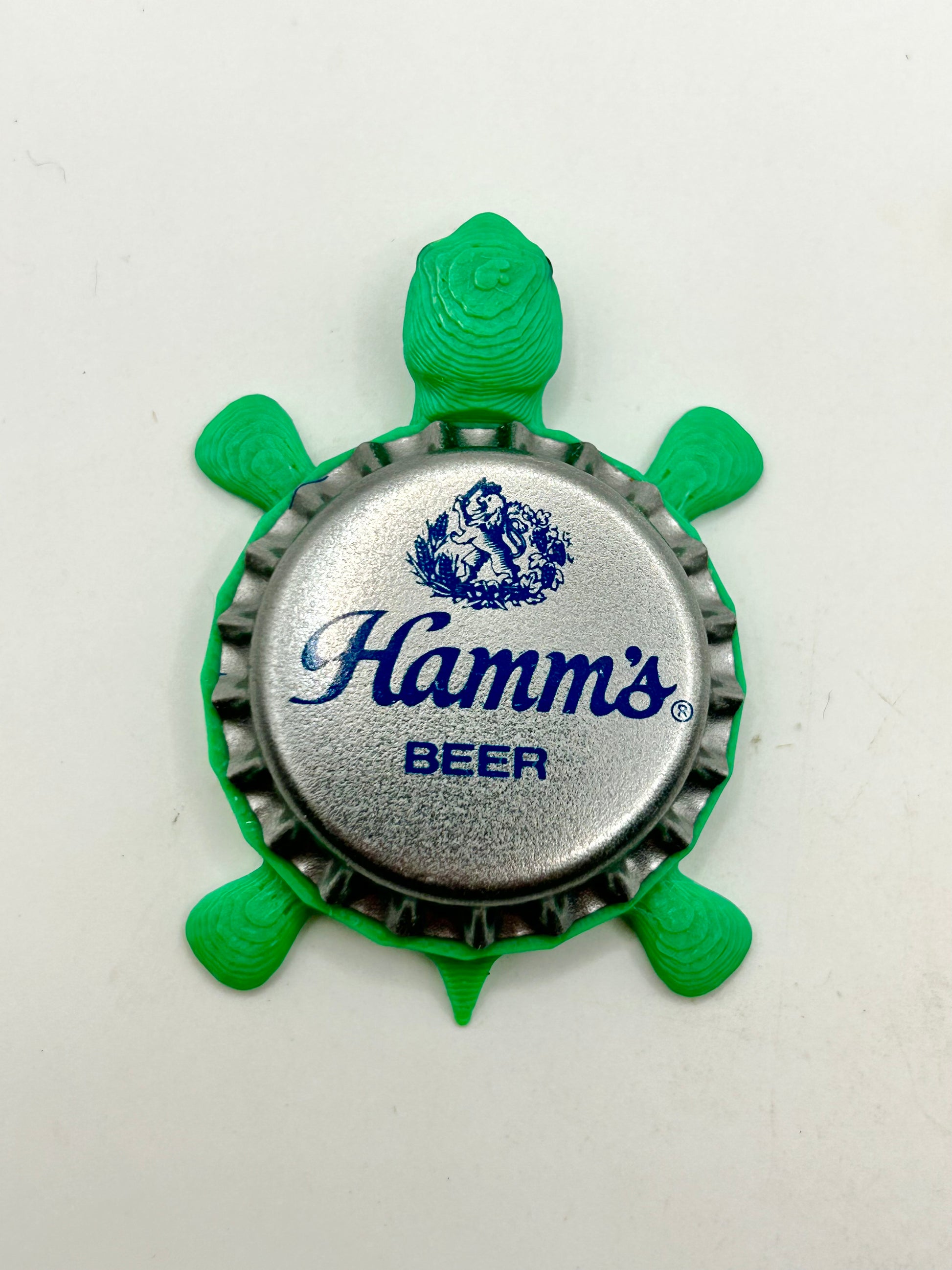 Hamm’s Beer - Bottle Cap Magnet Turtle Shell Shocked Art