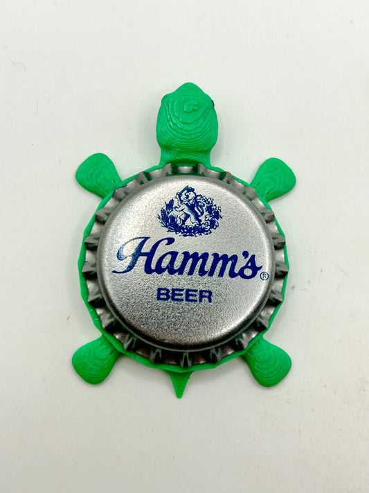 Hamm’s Beer - Bottle Cap Magnet Turtle Shell Shocked Art